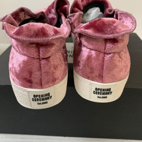 Opening Ceremony Didi Velvet Ruffle Sneaker Pink - Picture 6 of 12